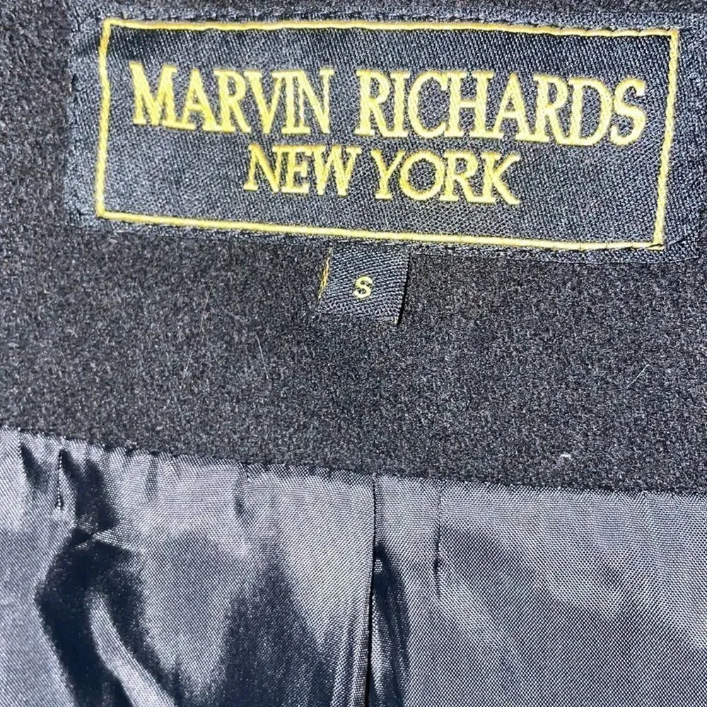 Marvin Richards Pea Coat Black Women’s Small worn a couple times great condition - Picture 4 of 8